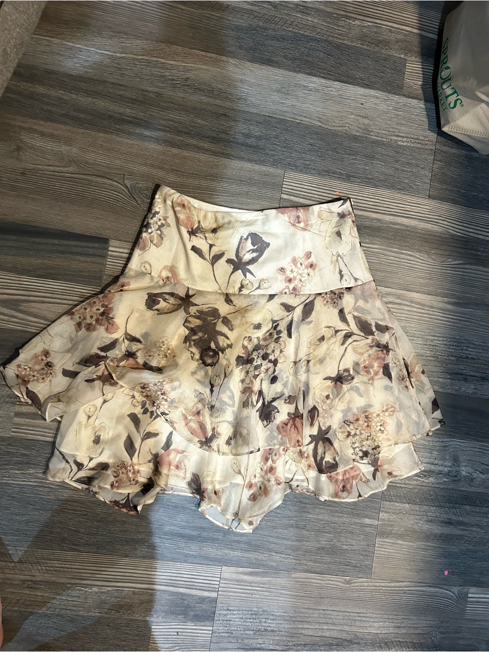 Ralph Lauren Cream Floral Tiered Skort
